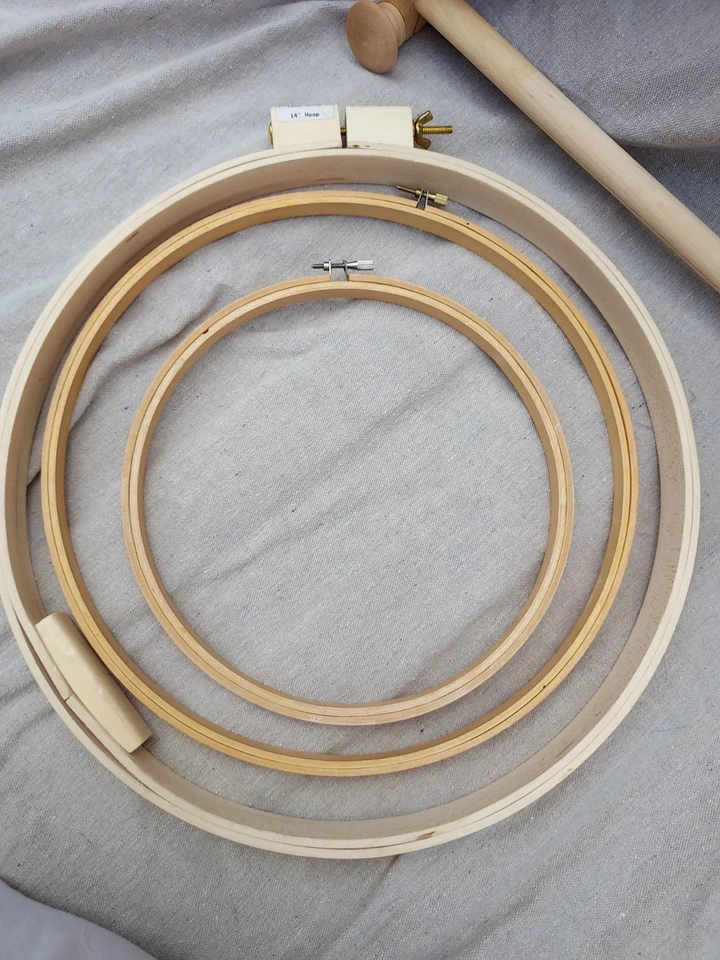 Embroidery Scroling Frame Hoop Lot Cross Stitch Wood - Image 4 of 4