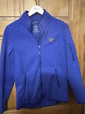 LL Bean Womens Mountain Classic Fleece Jacket S Blue Full Zip Outdoor Layering