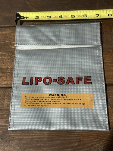 LiPo Safe Battery Bag X-Small 9x7" for Charging and Storage