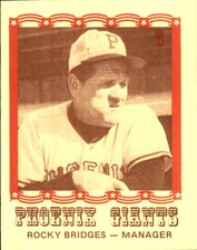 1976 Phoenix Giants Caruso #6 Rocky Bridges - NM Blank Back Baseball Card