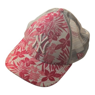 Jugend Größe 9 Forty New York Yankees Kappe von New Era, rosa Blumen Mesh Druckknopflasche