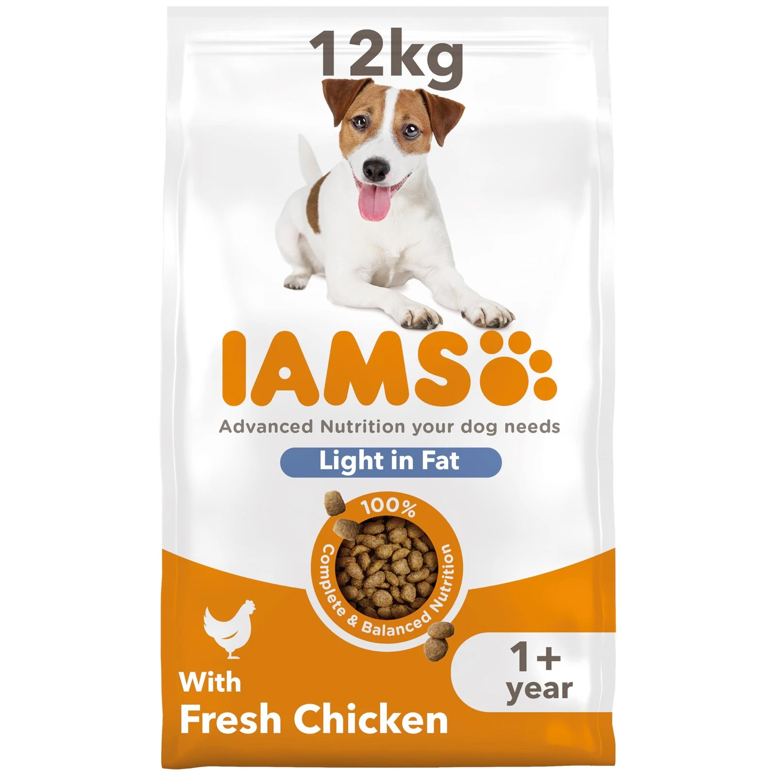 IAMS Light in Fat Complete Dry Dog Food Chicken 12kg - 30% Lower Fat Formula
Opens in a new window o