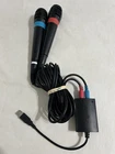 PlayStation 2 Sing Star Microphones 2 Pack PS2 or PS2 With USB Blue Red Metal