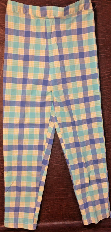 Gymboree vintage 1998 WATERCOLORS  plaid PANTS  MEDIUM  3-4 EUC