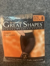 Vintage No Nonsense Great Shapes Size B Beige Mist Sheer Toe CE6 Tummy Flatten.