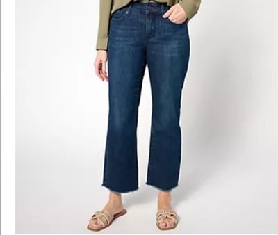 NYDJ Marilyn Straight Ankle Fray Hem Dark Wash Size 6. NEW