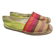 Sam Edelman Verona Yellow Colorful Stripes Classic Flat Espadrilles Sz 7.5M