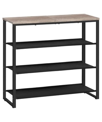 HOOBRO Shoe Rack, 4 Tier Shoe Storage Organizer with 3 Oxford Fabric Shelves ...