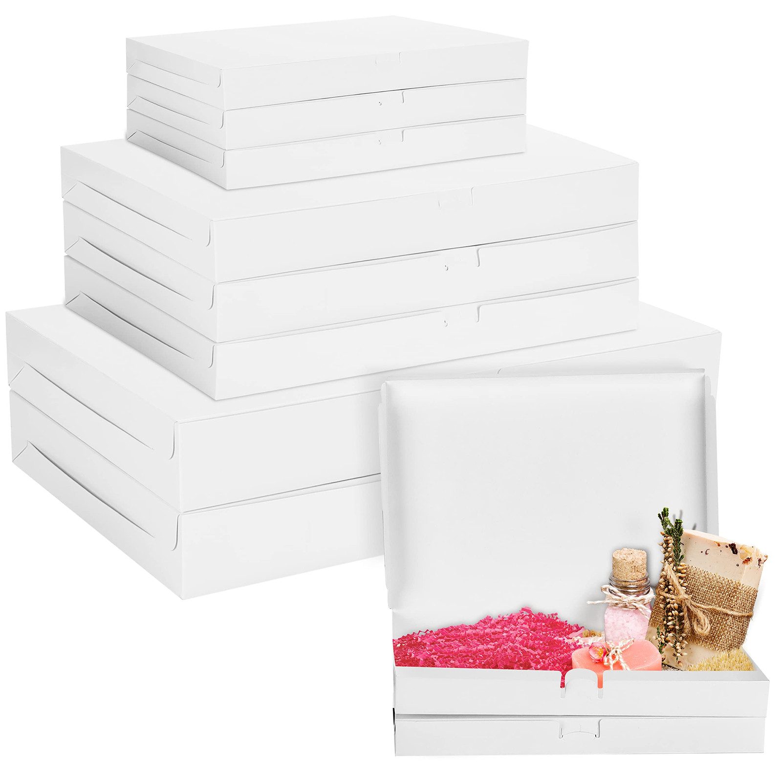 Набор из 10 картонных коробок для подарков Weiß Geschenk Box Klein, Mittel & Groß Boxen