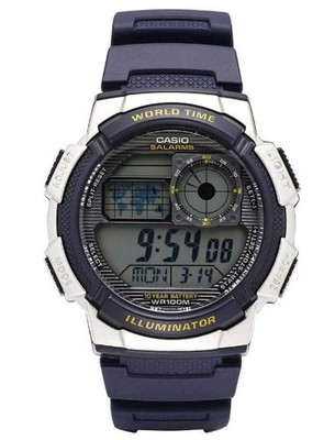 Casio AE1000W-2AV, Chronograph Watch, 5 Alarms, 10 Year Battery, World Time