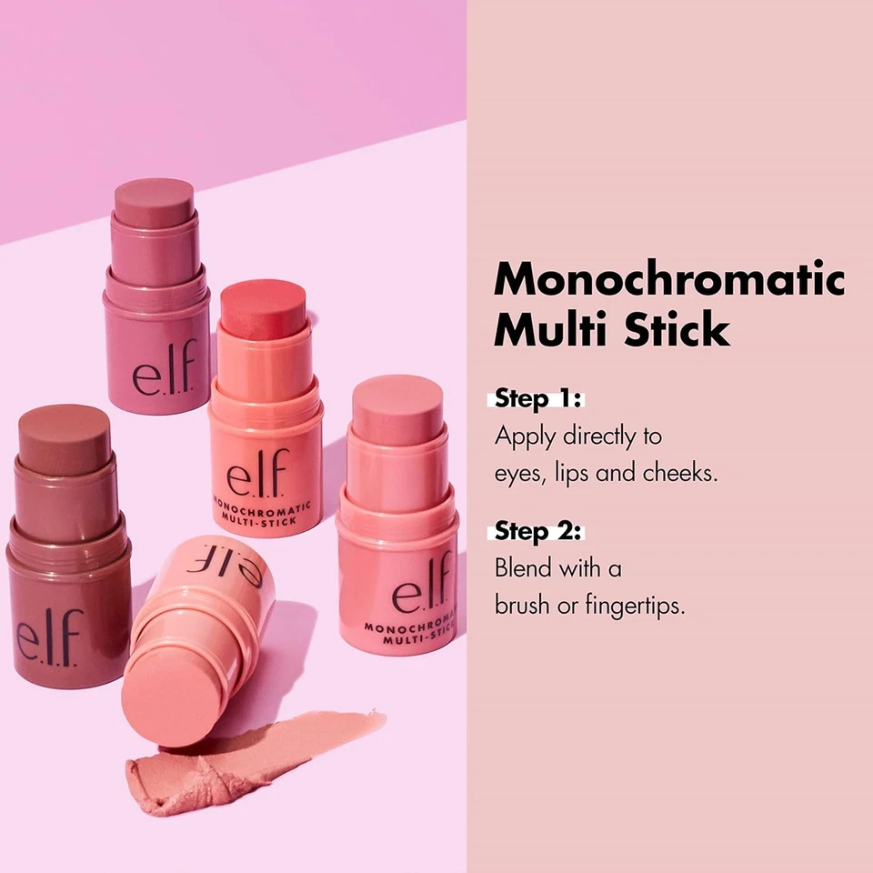 e.l.f. Monochromatic Multi Stick Dazzling Peony 0.17 oz Creamy Blendable Color - Image 4 of 4