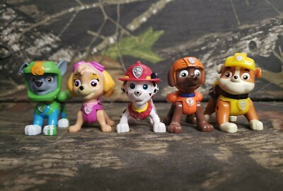 5 Paw Patrol Toys Figures Rocky Skye Rubble Zuma Marshall Lot Sml Mini B2H 