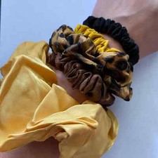 Set of 5 Scrunchies - Golden Leopard