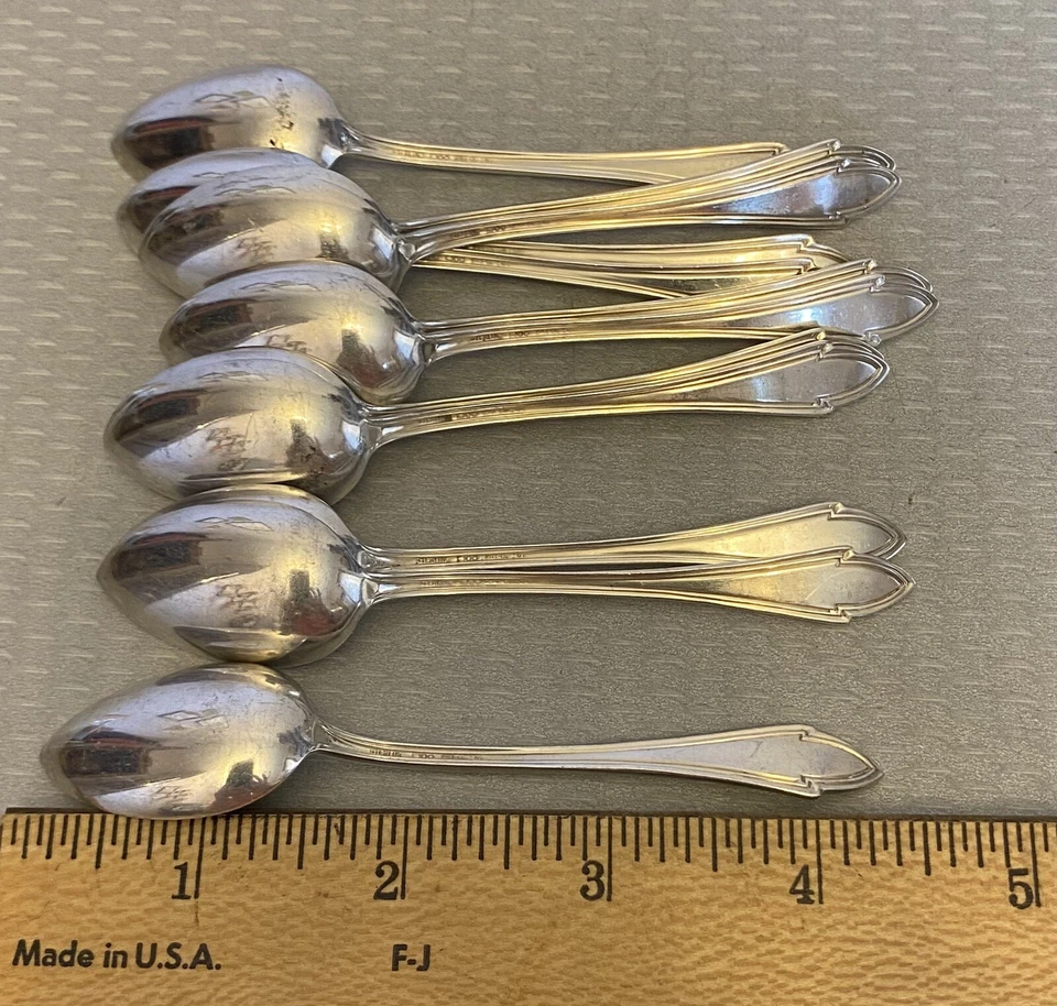 Juego de 12 cucharas Demitasse de plata esterlina Dominick Haff Queen Elizabeth 1916 4-3/8" Foto 4 de 4