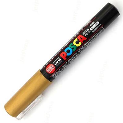 Uni Posca PC1M.25 Water-Based Paint Marker, Extra Fine Point, Gold