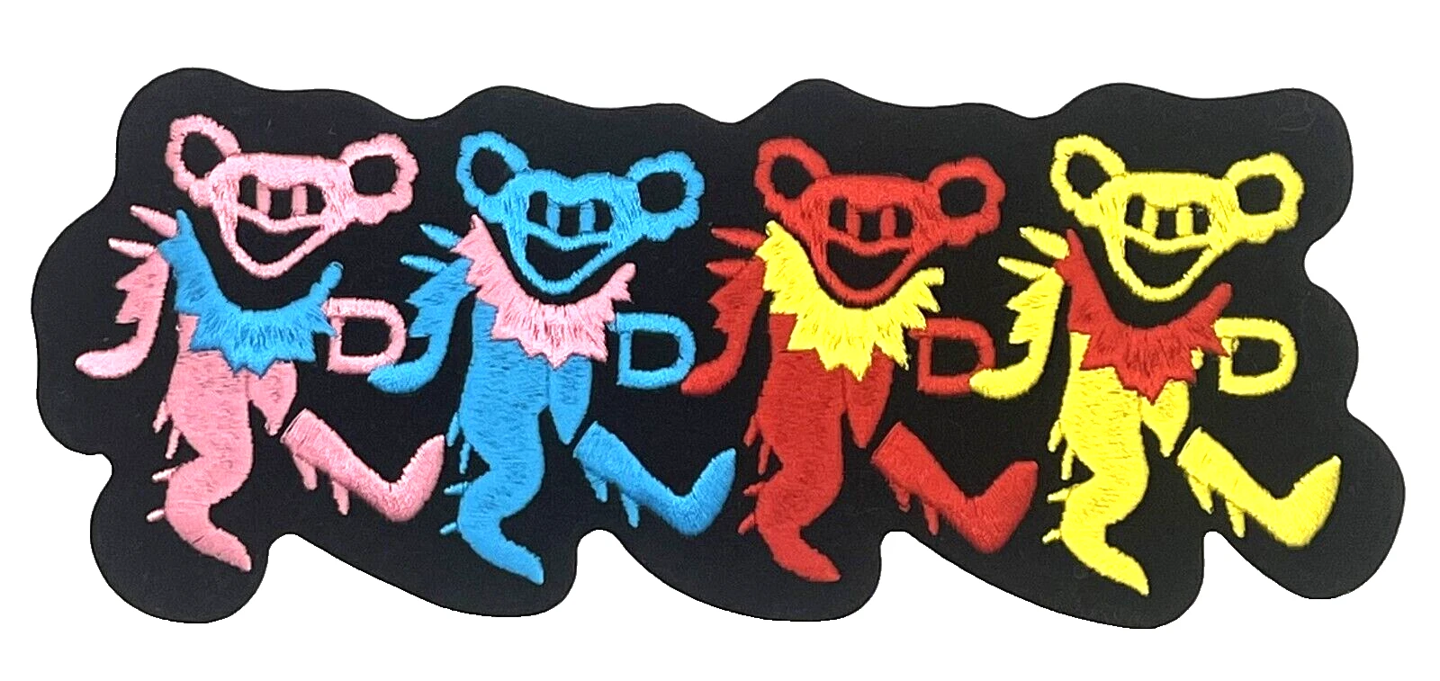 Grateful Dead Bears Embroidered Iron On Applique Larger 8 1/2" X 3 1/4" Patch