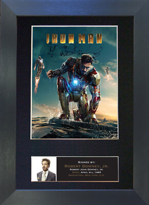 IRON MAN Robert Downey Jr Signed Mounted Reproduction Autograph Photo ...