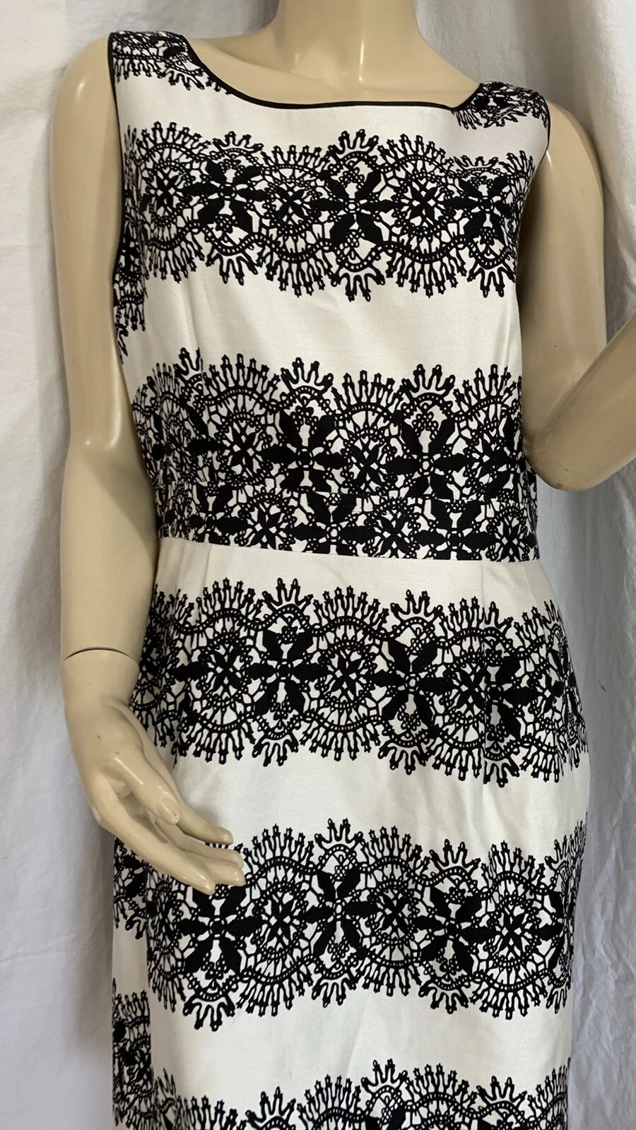 Abito donna bianco e nero KATE SPADE Made in Italy taglia 10