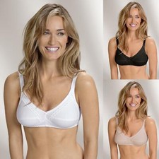  Naturana Women's Soft Cup 100% Cotton Everyday Wireless Bra 86545 Cup AA-E
