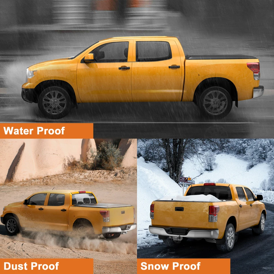 5.5FT 5.6ft Tonneau Cover Truck Bed For 2009-14 Ford F150 F-150 4 FOLD w/Lamp Foto 4 de 4