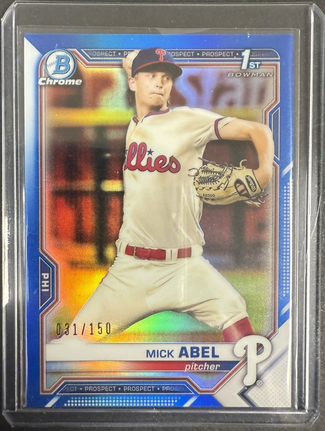 2021 Bowman 1st Chrome Mick Abel #BCP-42 True Blue Refractor 31/150 RC Twins