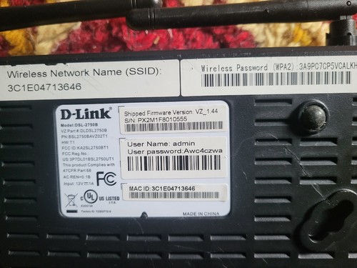 D-Link DSL-2750B Wireless N Router 300MBPS 4-Port Ethernet Verizon Modem +cords - Picture 2 of 5