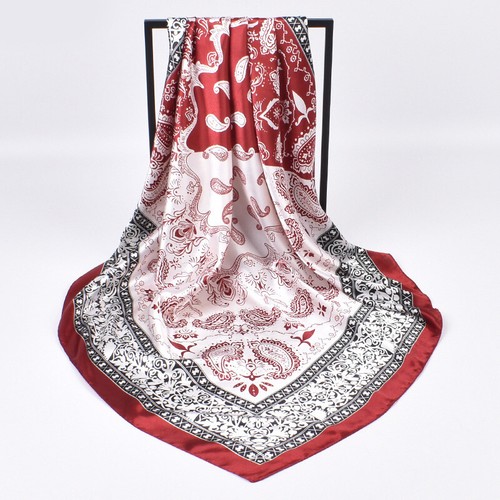 Square Silk Head Scarf - Women's Fashion Satin Scarf Bandana for Hair Neck Wrap - Picture 15 of 85