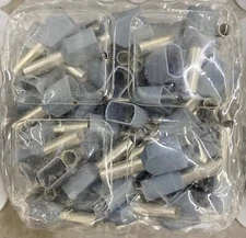 BM 00560 Insulated End Sleeve/Bootlace Lug, 2 X 4mm2/12 AWG, Grey, 100 Pc's Pkt