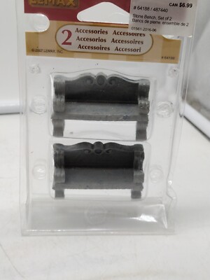 Lemax Set Of 2 Stone Benches Christmas Village Accessories