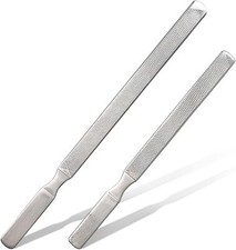 2-pack Stainless Steel Toe Nail Files, 4-sided Design for Thick Nails, Silver