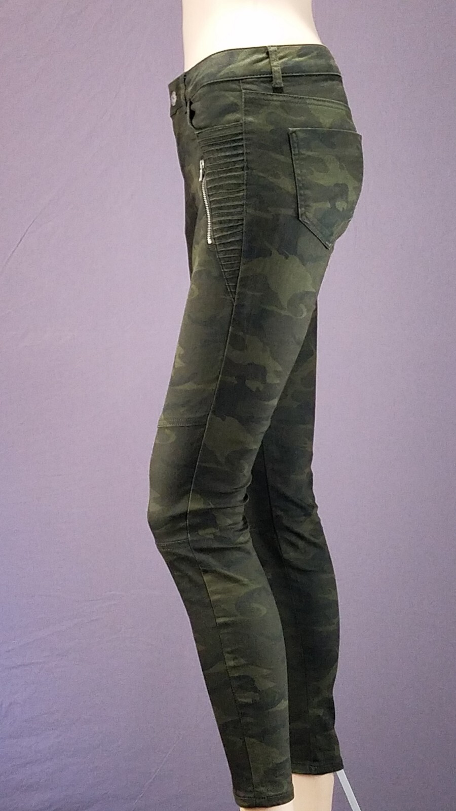 Zara Basic Z1975 Jeans Skinny Crop Ankle Moto Stretch Camo Size 4 image 8