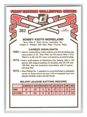 1981 Donruss - Pick One - Fill Your Set - #201-#400 - Picture 327 of 363