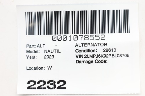 2019 - 2023 LINCOLN NAUTILUS ALTERNATOR GENERATOR UNIT 12V OEM P2GT10300AA - Picture 11 of 11