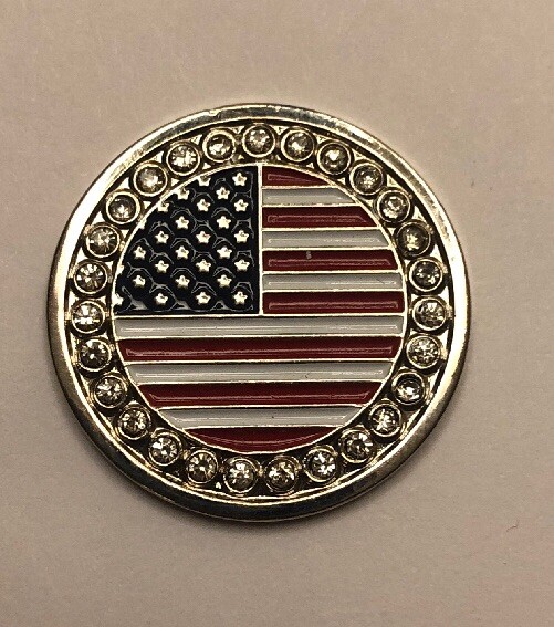 American Flag Golf Ball Marker... Bling Rhinestones!!! 🇺🇸🇺🇸🇺🇸💥💥💥 eBay