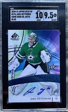 2020-21 UPPER DECK SP GAME USED BLUE AUTO JAKE OETTINGER RC SGC 9.5/10