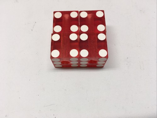 Trump Plaza Hotel & Casino, 2 Pairs of DICE Red. Gold/Pink Lettering - Picture 7 of 7