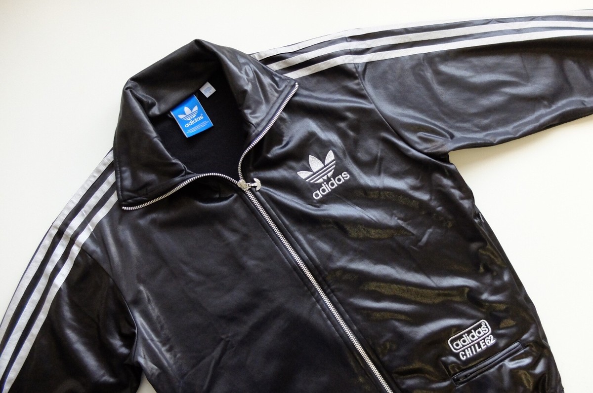 Rare Adidas Chile 62' Tracksuit jacket S Black Silve trefoil