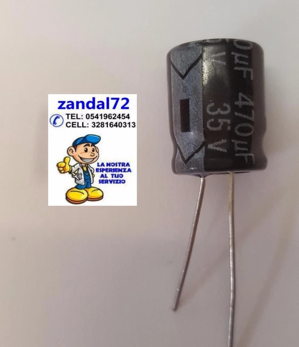 Condensatore Elettrolitico 470uF 10V -40/+85°C Radiale 21x10mm