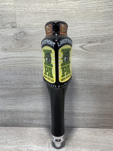 Mango de grifo de cerveza Lakefront Brewing IPA Milwaukee WI barra negra trasera India Pale Ale - Imagen 3 de 6