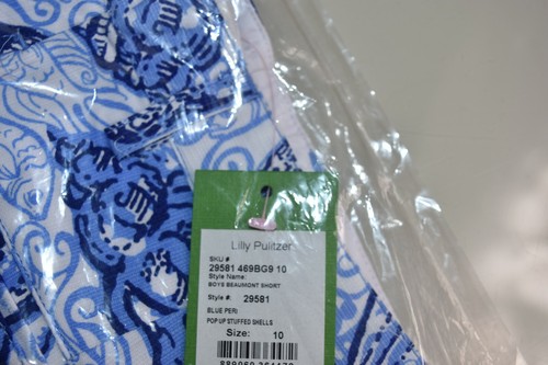 NEW Lilly Pulitzer BOYS BEAUMONT SHORTS Blue Peri Pop Up Stuffed Shells 5 6 7 8 - Picture 12 of 12