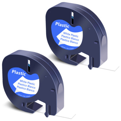 For DYMO LetraTag Refills 91331 S0721660 Label Maker 1/2'' for LT100H LT100T 2PCS
