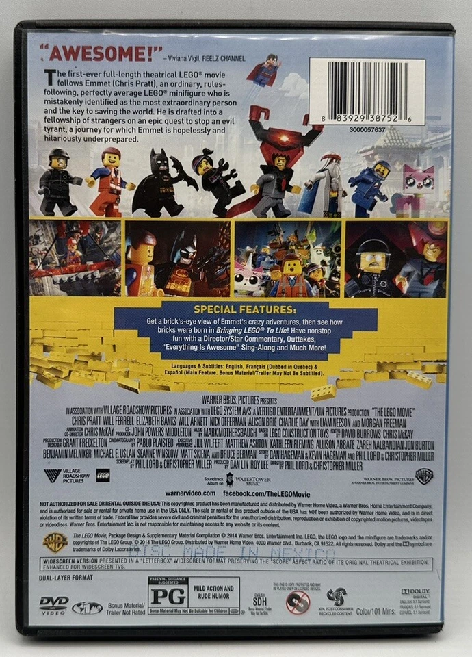 The Lego Movie DVD 2-Disc Special Edition Animated Widescreen Free Shipping 2014 - Image 2 of 3