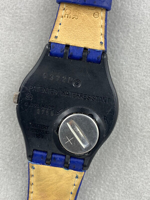 Swatch Watch Blue Tune GX119 Leather 34mm 1990 unisex New Swatch Watch Blue Tune GX119 leather 34mm 1990 unisex  main image 2