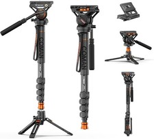73.2'' Aluminum Portable Travel Video Monopod with Removable Tripod Stand Base
