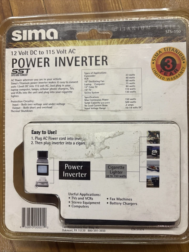 Sima 150W Power Inverter Titanium Series STS-150 Vehicle Car Power Inverter - Image 4 of 4