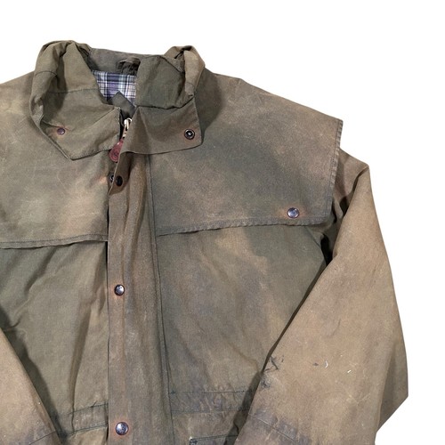 Vintage Outback Trading Company Swagman Giacca Pelle Olio Tela Spolverino Uomo M - Foto 4 di 18