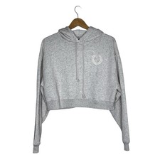 Victoria's Secret Pink Everyday Fleece Cropped Hoodie Grey Size Medium Lounge