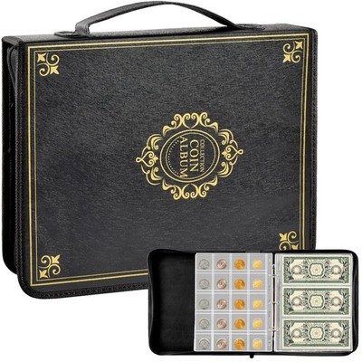 Münzsammler Album 200 Taschen Münz- und Papiergeld Sammelordner Schutz