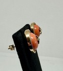 Victorian Coral Old Mine Cut Diamond Earrings 14K Gold Antique Star Motif 1860 — photo 6