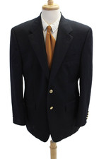 Lauren Ralph Lauren Mens Two Button Notched Lapel Plaid Blazer Jacket Navy 42